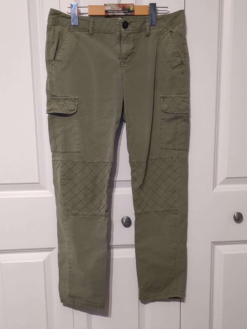 Juicy Couture Olive Green Quilted Knee Cargo Pants